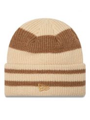 New Era Czapka Stripe Cuff Knit Beanie 60580764 Beżowy. Brązowe czapki zimowe New Era, bez wzorów, z materiału. Za 159.99 zł.