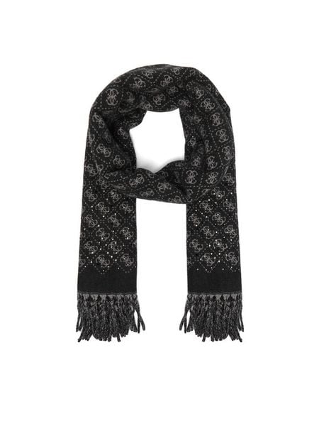 Guess Szalik AW5658 POL03 Czarny. Czarne szaliki i kominy Guess, z aplikacjami, z poliesteru. Za 234.99 zł.