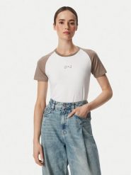 Guess Jeans T-Shirt W6YI04 K3637 Biały Regular Fit. Białe t-shirty Guess Jeans, m, z aplikacjami, z bawełny, bez kołnierzyka, bez ramiączek. Za 159.99 zł.