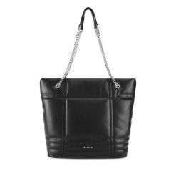 Torebka Badura. Czarne shopper bag Badura, bez wzorów, bez dodatków. Za 279.99 zł.