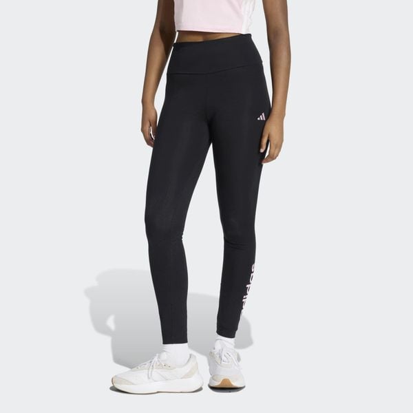 Legginsy fitness damskie ADIDAS. Czarne legginsy adidas, bez wzorów, z materiału, sportowe. Za 129.99 zł.