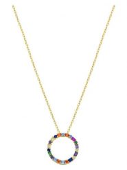 Luxenter Naszyjnik z elementem ozdobnym rozmiar: onesize. Żółte naszyjniki Luxenter, z materiału, z cyrkonią, srebrne. Za 173.99 zł.