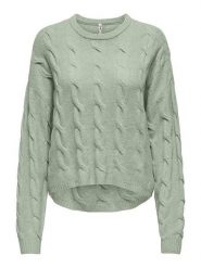 ONLY Sweter w kolorze zielonym rozmiar: M. Zielone swetry ONLY, m, bez wzorów, ze splotem, bez ramiączek. Za 100.52 zł.