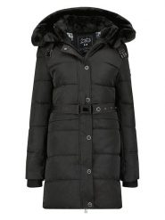 Canadian Peak Płaszcz zimowy "Bettineak" w kolorze czarnym rozmiar: XL. Czarne płaszcze Canadian Peak, na zimę, xl, z aplikacjami, z puchu, bez kaptura. Za 321.39 zł.