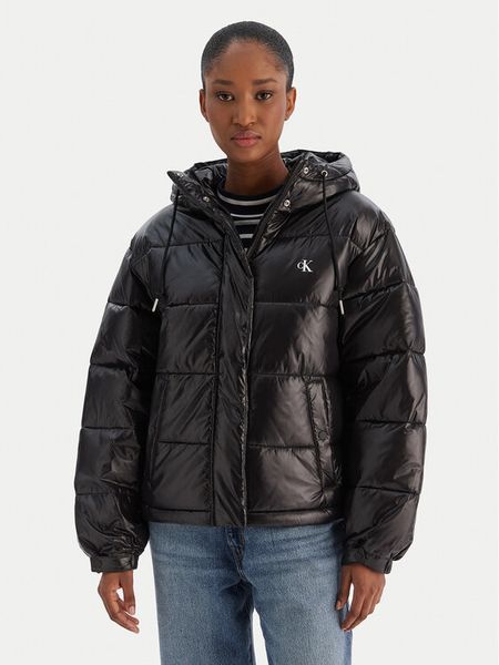 Calvin Klein Jeans Kurtka zimowa LV047D505G Czarny Relaxed Fit. Czarne kurtki Calvin Klein Jeans, na zimę, xs, bez wzorów, z jeansu, bez kaptura. Za 899.99 zł.