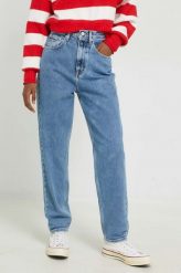 Tommy Jeans jeansy Mom Jean damskie high waist. Niebieskie jeansy Tommy Jeans, bez wzorów, z jeansu, z podwyższonym stanem. Za 449.99 zł.