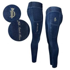 Legginsy jeździeckie damskie JD ATTACK Denim Flex. Niebieskie legginsy JD ATTACK, bez wzorów, z denimu. Za 299.00 zł.