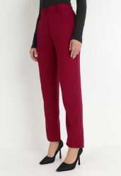 Fuksjowe Spodnie Regular Fohan. Czerwone jeansy Born2be, m, bez wzorów, z jeansu, eleganckie. Za 129.99 zł.