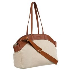 Duża torba damska wykonana ze skóry naturalnej i włókna poliamidowego w beżowo-brązowym kolorze Peterson PTN CAN-01. Brązowe torebki klasyczne Peterson, bez wzorów, z poliamidu, duże, bez dodatków. Za 139.99 zł.