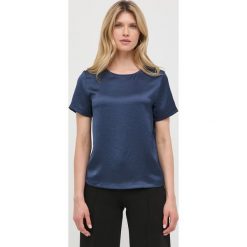 Weekend Max Mara bluzka kolor granatowy. Niebieskie bluzki Weekend Max Mara, l, bez wzorów, z materiału, bez kołnierzyka, bez ramiączek. Za 479.99 zł.