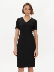 Boss Sukienka codzienna 50493529 Czarny Slim Fit. Czarne sukienki Boss, na co dzień, bez wzorów, z wiskozy, bez kołnierzyka, bez ramiączek, proste. Za 859.99 zł.