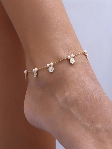 Luja Bijoux Pozłacana bransoletka z elementami ozdobnymi na kostkę rozmiar: onesize. Czerwone bransoletki Luja Bijoux, z kryształem, pozłacane. Za 65.69 zł.