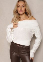 Jasnobeżowy Sweter z Dekoltem Opuszczonym na Ramiona Parila. Brązowe swetry Renee, m, bez wzorów, casualowe, bez ramiączek. W wyprzedaży za 87.99 zł.