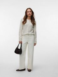 Vero Moda Kardigan w kolorze białym rozmiar: L. Białe swetry Vero Moda, l, bez wzorów, ze splotem, bez ramiączek. Za 124.95 zł.