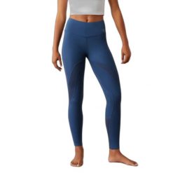Damskie legginsy jeździeckie z pełną przyczepnością Ariat Ascent. Niebieskie legginsy Ariat, bez wzorów, ze skóry, sportowe. Za 547.00 zł.