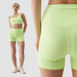 SPODENKI DAMSKIE 4F TRENINGOWE LEGGINSY KRÓTKIE KOLARKI KRÓTKIE KOLOR ZIELONY. Zielone legginsy sportowe 4f, na lato, l, bez wzorów, z materiału, do biegania. Za 99.99 zł.