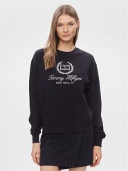 Tommy Hilfiger Bluza Flag Script WW0WW41758 Granatowy Regular Fit. Niebieskie bluzy Tommy Hilfiger, s, bez wzorów, z bawełny, bez kaptura. Za 569.99 zł.