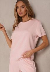 Różowy T-shirt z Wiskozą i Cyrkoniami Erritia. Czerwone t-shirty Renee, l, bez wzorów, z jeansu, biznesowe, bez kołnierzyka, bez ramiączek. W wyprzedaży za 75.99 zł.