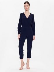 Maryley Kombinezon 23EB527/33BL Granatowy Regular Fit. Niebieskie sukienki Maryley, s, bez wzorów, z syntetyku, bez kołnierzyka, bez ramiączek. Za 329.99 zł.