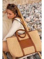 Maison héritage PARIS Skórzany shopper bag "Malta" w kolorze beżowo-jasnobrązowym - 31 x 16 cm rozmiar: onesize. Brązowe shopper bag maison héritage PARIS, bez wzorów, z materiału, na ramię, bez dodatków. Za 428.07 zł.