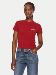 Levi's® T-Shirt Essential Sporty A8798-0025 Czerwony Slim Fit. Czerwone t-shirty m, bez wzorów, z bawełny, sportowe, bez kołnierzyka, bez ramiączek. Za 89.99 zł.