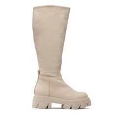 Kozaki Steve Madden. Brązowe kozaki Steve Madden, bez wzorów, bez obcasa, na płaskiej podeszwie, bez zapięcia. Za 889.99 zł.