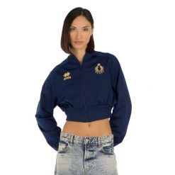 Bluza Errea Naz. Italia Volley Crop Ad Damskie. Niebieskie bluzy bez kaptura ERREA, m, bez wzorów, z materiału, bez kaptura. Za 381.99 zł.