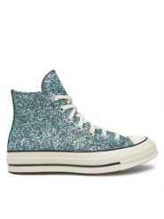 Converse Trampki Chuck 70 Glitter Hi A10097C 486 Niebieski. Niebieskie trampki Converse, bez wzorów, z materiału, bez zapięcia. Za 469.99 zł.
