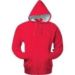 Bluza z kapturem z kieszeniami kangurkami Kariban. Niebieskie bluzy KARIBAN, xl, bez wzorów, z bawełny, bez ramiączek, z kapturem. Za 267.00 zł.