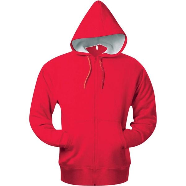 Bluza z kapturem z kieszeniami kangurkami Kariban. Niebieskie bluzy KARIBAN, xl, bez wzorów, z bawełny, bez ramiączek, z kapturem. Za 218.50 zł.