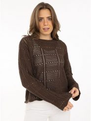 Zwillingsherz Sweter w kolorze brązowym rozmiar: L/XL. Brązowe swetry Zwillingsherz, l, bez wzorów, z bawełny, bez ramiączek. Za 206.91 zł.