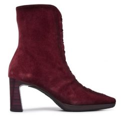 Botki Hispanitas. Czerwone botki Hispanitas, bez wzorów, bez obcasa, na słupku, bez zapięcia. Za 859.99 zł.