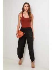 Lin Passion Lniane spodnie w kolorze czarnym rozmiar: 36/38. Czarne spodnie materiałowe Lin Passion, bez wzorów, ze lnu, klasyczne, z standardowym stanem. Za 130.99 zł.