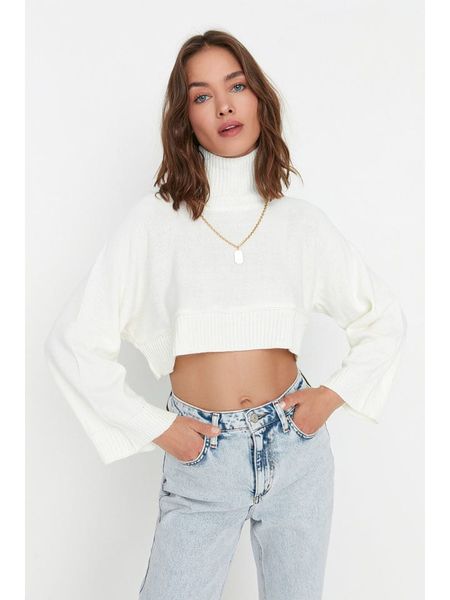 Trendyol Sweter w kolorze białym rozmiar: S. Białe swetry Trendyol, s, bez wzorów, bez ramiączek. Za 52.99 zł.