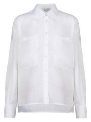 Herrlicher Bluzka "Mirena" w kolorze białym rozmiar: L. Białe bluzki Herrlicher, l, bez wzorów, ze lnu, bez kołnierzyka, bez ramiączek. Za 208.99 zł.