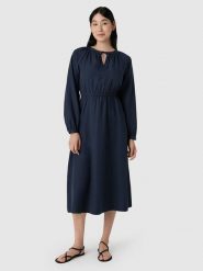 Les Lunes Sukienka "Maarley" w kolorze granatowym rozmiar: M. Niebieskie sukienki Les Lunes, m, bez wzorów, bez kołnierzyka, bez ramiączek, midi, rozkloszowane. Za 252.99 zł.