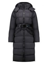 Geographical Norway Płaszcz pikowany "Antrena" w kolorze czarnym rozmiar: L. Czarne płaszcze Geographical Norway, l, bez wzorów, ze skóry, bez kaptura. Za 405.95 zł.