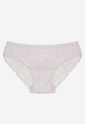 Jasnoszare Majtki Figi Zdobione Koronką Venissella. Szare figi Born2be, z aplikacjami, z bawełny. Za 9.99 zł.