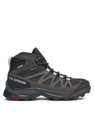 Salomon Trekkingi X Ward Leather Mid GORE-TEX L47181900 Czarny. Czarne buty trekkingowe Salomon, z gore-texu, bez zapięcia. Za 699.99 zł.