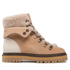 Trapery See By Chloé. Brązowe traperki See By Chloé, bez wzorów, bez obcasa, bez zapięcia. Za 1,949.00 zł.