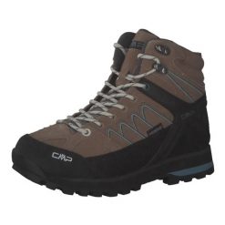 Damskie buty trekkingowe w średnim wieku CMP Moon waterprof. Brązowe buty trekkingowe CMP, bez wzorów, z gumy, bez zapięcia. Za 477.15 zł.