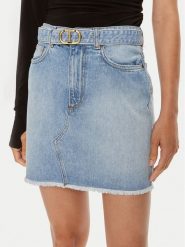 TWINSET Spódnica jeansowa 241TT2391 Niebieski Straight Fit. Niebieskie spódnice Twinset, bez wzorów, z bawełny. Za 329.99 zł.