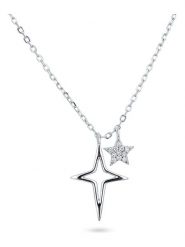 DI GIORGIO Srebrny naszyjnik z elementami ozdobnym - dł. 38 cm rozmiar: onesize. Szare naszyjniki DI GIORGIO, z materiału, z cyrkonią, srebrne. Za 78.47 zł.