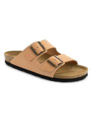 Sunbay Skórzane klapki "Trefle" w kolorze jasnoróżowym rozmiar: 42. Różowe klapki Sunbay, bez wzorów, ze skóry, klasyczne, z otwartym noskiem, bez obcasa, bez zapięcia. Za 126.99 zł.