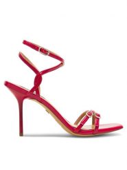 Nine West Sandały ZL23014CC Czerwony. Czerwone sandały Nine West, bez wzorów, z syntetyku, bez obcasa, na szpilce, bez zapięcia. Za 229.99 zł.