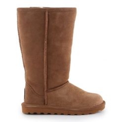 Kozaczki ocieplane BearPaw Elle Tall W 1963W Hickory Ii brązowe. Brązowe śniegowce bez wzorów, z materiału, bez zapięcia. Za 681.40 zł.