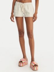 Roxy Szorty materiałowe Oceanside ARJNS03007 Beżowy Regular Fit. Brązowe szorty Roxy, bez wzorów, ze lnu. Za 169.99 zł.