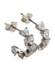 Pandora Srebrne kolczyki-półkreole z cyrkoniami rozmiar: onesize. Szare kolczyki Pandora, z cyrkonią, srebrne. Za 366.35 zł.