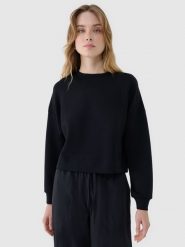 4F Bluza dresowa nierozpinana z modalem damska - czarna M. Czarne bluzy bez kaptura 4f, m, bez wzorów, z dresówki, bez kaptura. W wyprzedaży za 119.99 zł.