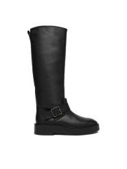 Calvin Klein Botki YW0YW01972 Czarny. Czarne botki Calvin Klein, bez wzorów, ze skóry, bez obcasa, na płaskiej podeszwie, bez zapięcia. Za 729.99 zł.